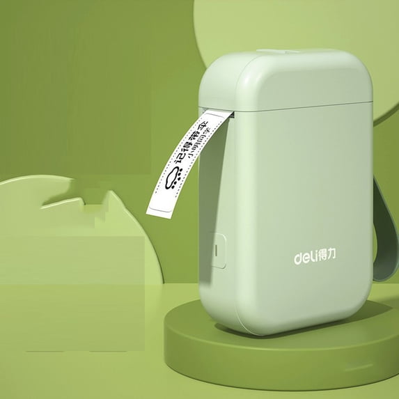 Deli Portable Bluetooth Thermal Label Printer, Wireless Label Maker with Multiple Templates, for Address Signs, Home Office, Green