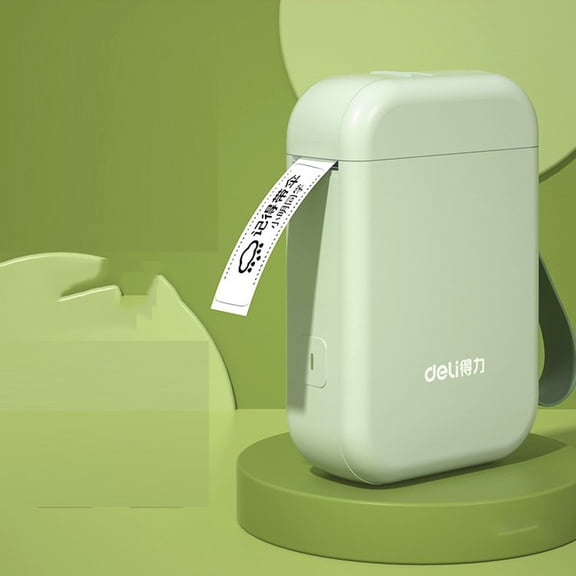 Deli Portable Bluetooth Thermal Label Printer, Wireless Label Maker with Multiple Templates, for Address Signs, Home Office, Green