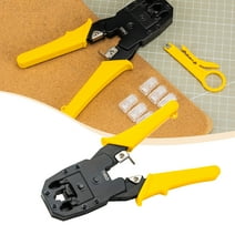Deli RJ45 Crimp Tool Kit Ethernet Crimper,Network Cable Cutting Stripping  Crimping Hand Tools Kit with Connectors,All Steel Construction