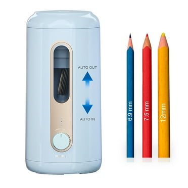 Deli Rechargeable Electric Pencil Sharpener, Fully Automatic Pencil Sharpener for 6.9-12 mm Colored Pencils Sharpener Auto Stop for Home Office,Blue