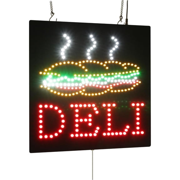 Deli Sign, 16"x16", 40x40cm, TOPKING, Signage, LED, Bright, Open, Signboard, Display, Billboard, Grand Opening, Gift