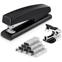 Deli Stapler, Desktop Stapler, Office Stapler, 20 Sheet Capacity, Includes 1000 Staples and Staple Remover, Black