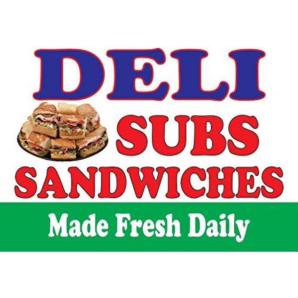 Deli Subs Sandwiches 14"X10" Store Food Counter/Wall Sign