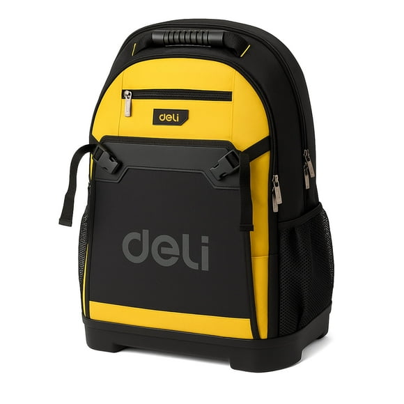 Deli Tool Backpack Tool Bag, Heavy-Duty Tool Storage and Organization, Portable Tool Storage with Pockets and Base Support,Durable and Water Resistant (Unisex)