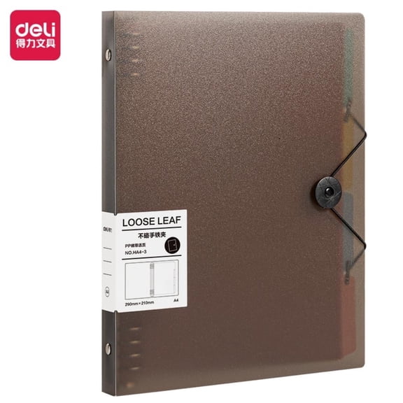 Deli Transparent A4 Notebook Binder with 8 Rings, Refillable A4 Notebook Binder, No Paper Included