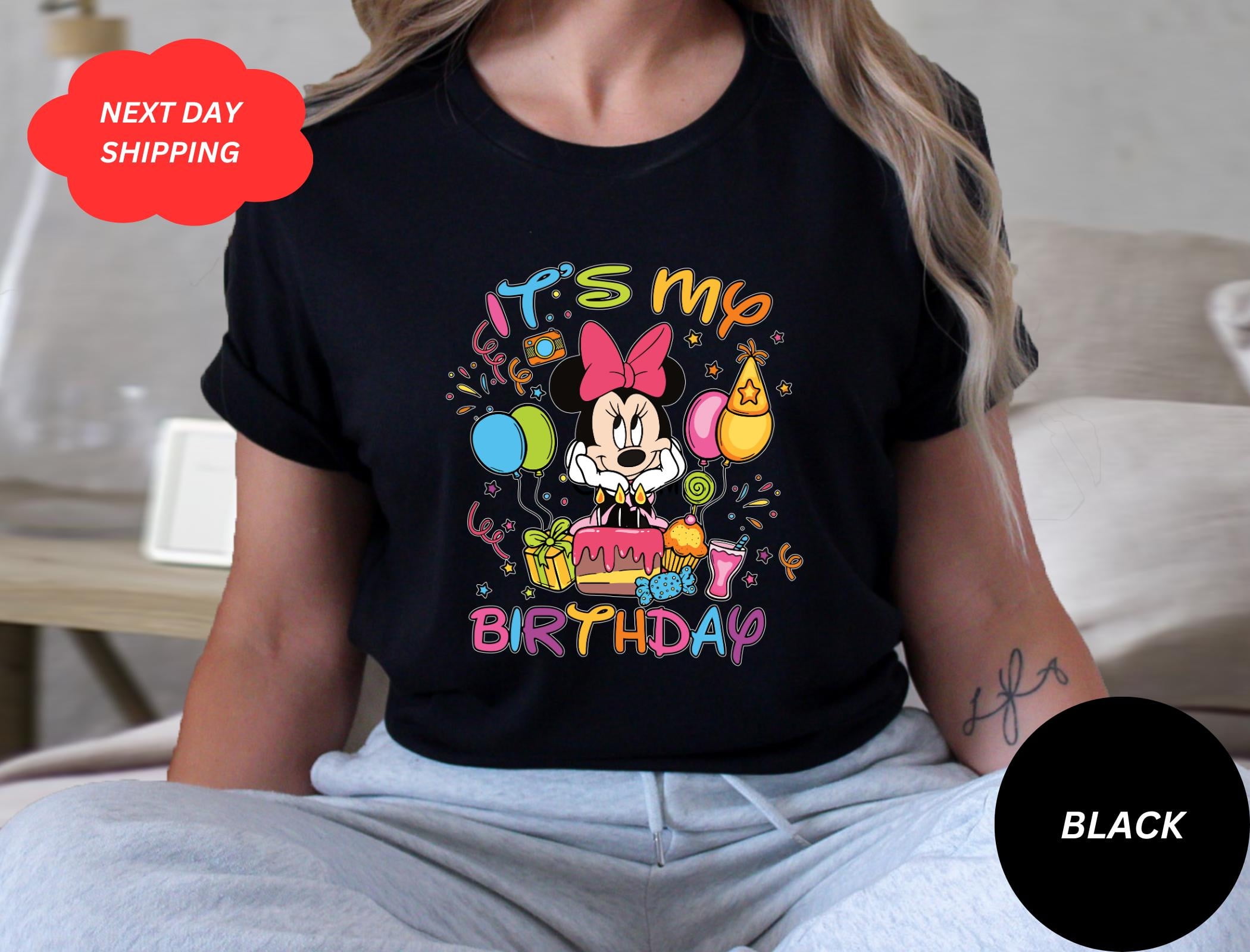 DeliFri It's My Birthday Shirt, Minnie Mouse Tee, Disney Birthday