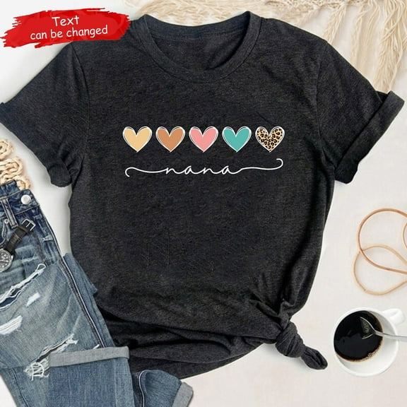 DeliFri Custom Grandma Shirt, Grandma Heart Shirt, Gift For Grandma, Mother's Day Shirt