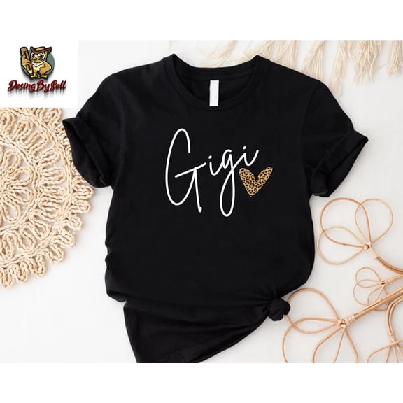 DeliFri Leopard Gigi Shirt,Mothers Day Gift,New Grandma Gift,Gigi Birthday Gift ,Gift For Grandma,Gigi Tshirt,Gift Shirt for Grandmother,Nana Shirt
