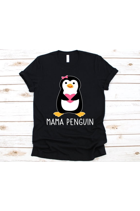 Mama Penguin Shirt, Cute Penguin T-Shirt For Women, Penguin Lover Shirt, Aquatic Flightless Bird Shirt, Penguins, Mama Gift, Mommy Shirt