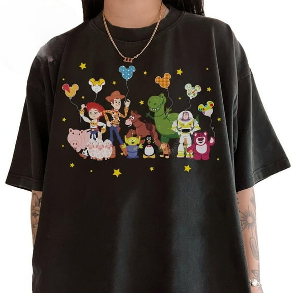 DeliFri Retro Toy Story Friends Shirt Balloon Shirt Toy Story Characters Shirt Magic Kingdom Tee Great Gift Ideas Men Women