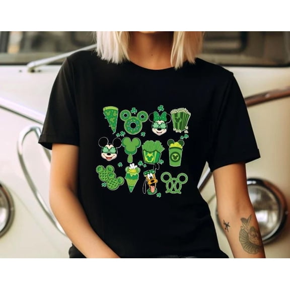 DeliFri St Patrick's Day Shirt: Lucky Mickey Ears Carnival Food Tee