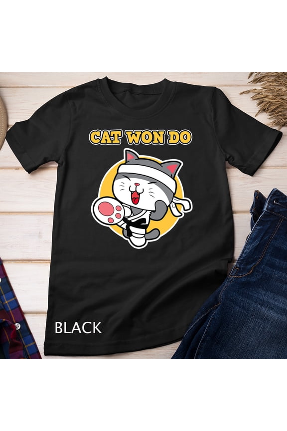 Taekwondo Cat Shirt for Sports Fans Cute Cat Won Do T-Shirt