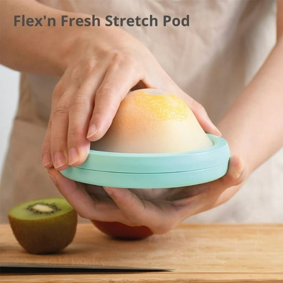 DeliOne Flex'n Fresh Stretch Pod - Set of 2 Silicone Reusable Food Savers for Avocado, Onion, Lemon, Tomato
