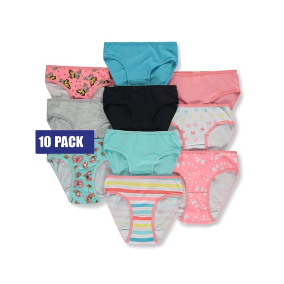 Delia's Girl Girls' 10-Pack Briefs Underwear Color: coral/multi Size: 6x