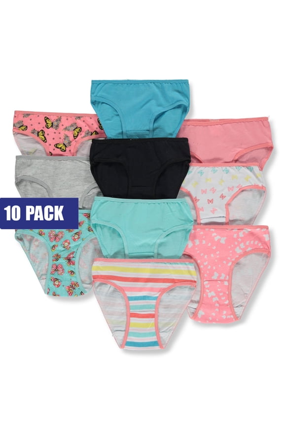 Delia's Girl Girls' 10-Pack Briefs Underwear Color: coral/multi Size: 6x