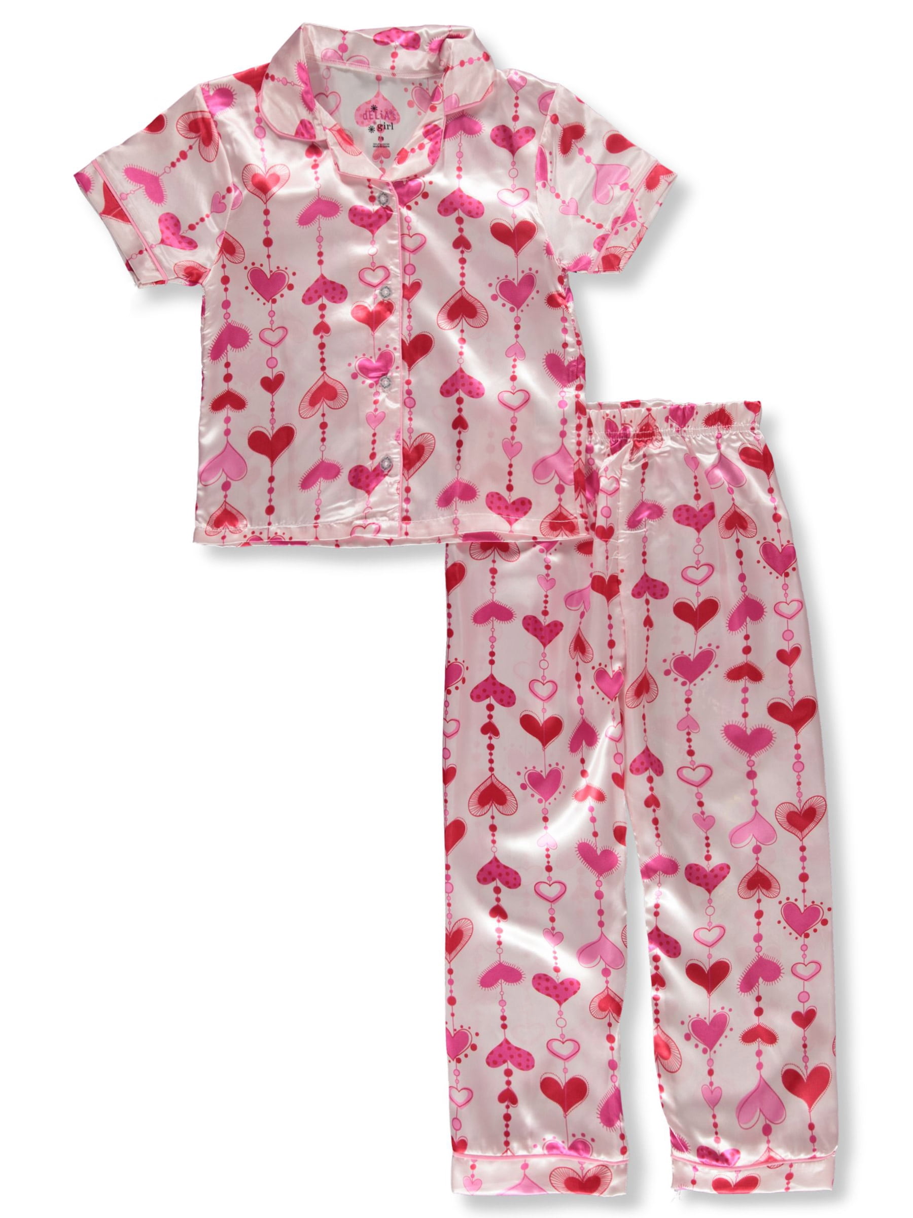 Delia's Girl Girls' 2-Piece Hearts Coat Pajamas Set Color: pink/multi ...