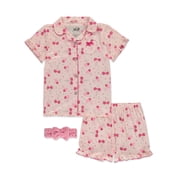 Delias Girl Girls 3-Piece Cherry Coat Style Pajamas Color pink/multi Size 4