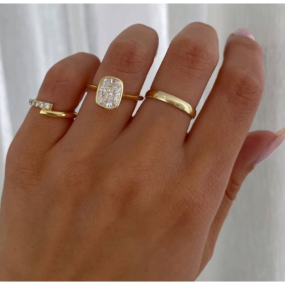 Delicate 2.50 CT Elongated Cushion Cut Moissanite Engagement Ring Solitaire Wedding Bridal Gift