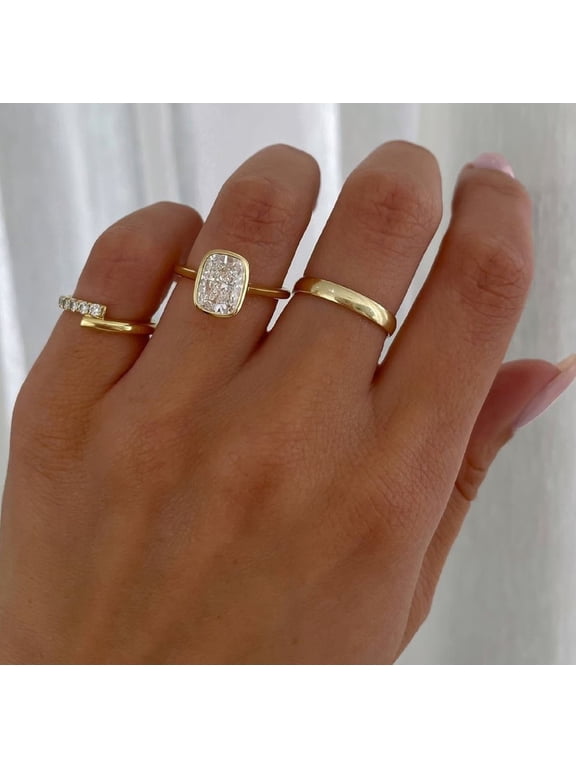 Delicate 2.50 CT Elongated Cushion Cut Moissanite Engagement Ring Solitaire Wedding Bridal Gift