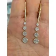 thumbnail image 1 of Delicate 2Ct Cubic Zirconia Round Dangle Earrings | 18K Yellow Gold Plated Sterling Silver | Elegant Women's Jewelry with Sparkling Diamond Look, 1 of 5