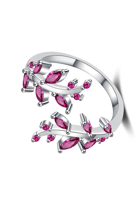 Delicate Accented Branch Rings In Sturdy Copper Cubic Zirconia Leaf Rings For Everyday Elegances