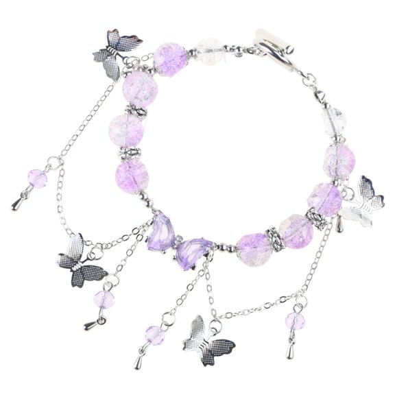 Delicate Alloy Jewelry Delicate Beaded Highlighting Butterfly Patterns Stylish Wristband Charm