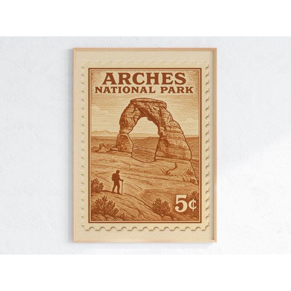 Delicate Arch Print Vintage Arches National Park Travel, Unframed Paper Print