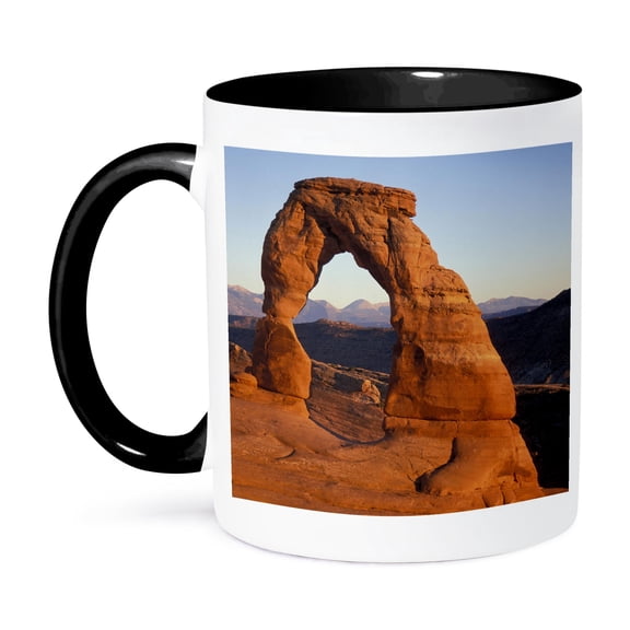 3dRose, Delicate Arch at Arches National Park, Utah - US45 DJO0004 - Diane Johnson, 11oz Two-Tone Black Mug