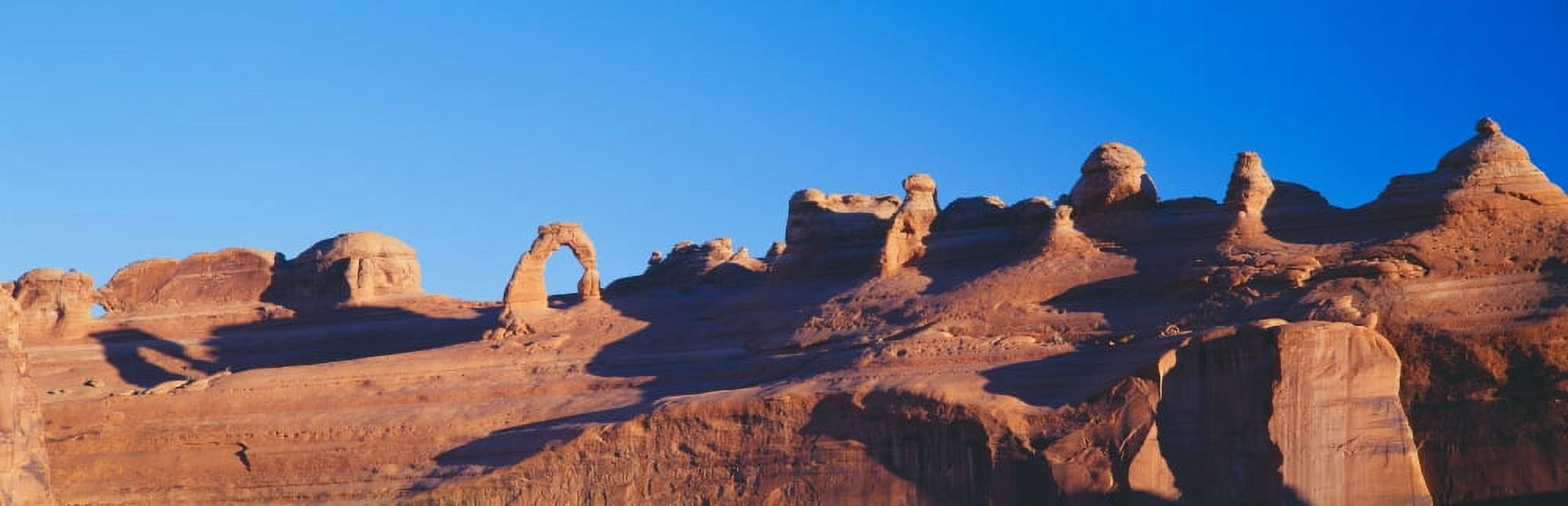 Delicate Arch at Sunrise Arches National Park Moab Utah Canvas Art - Panoramic Images (27 x 9)