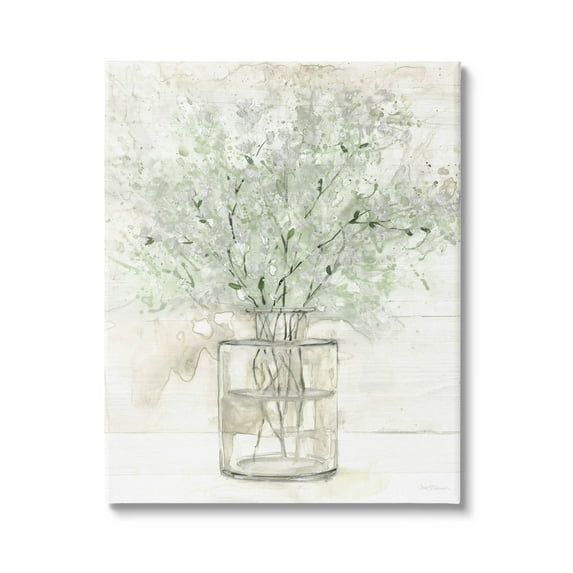 Delicate Baby's Breath Florals Botanical & Floral Graphic Art Gallery Wrapped Canvas Print Wall Art
