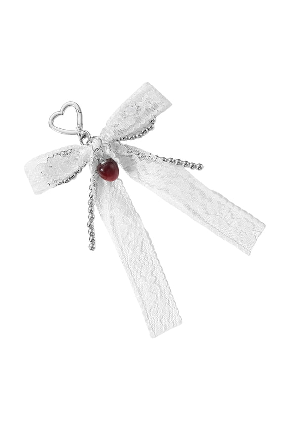 Delicate Beaded Bows Design Keychain Retro Bag Charm Accessory Ribbon Detailing Adding Fashion Bag Pendant For Women