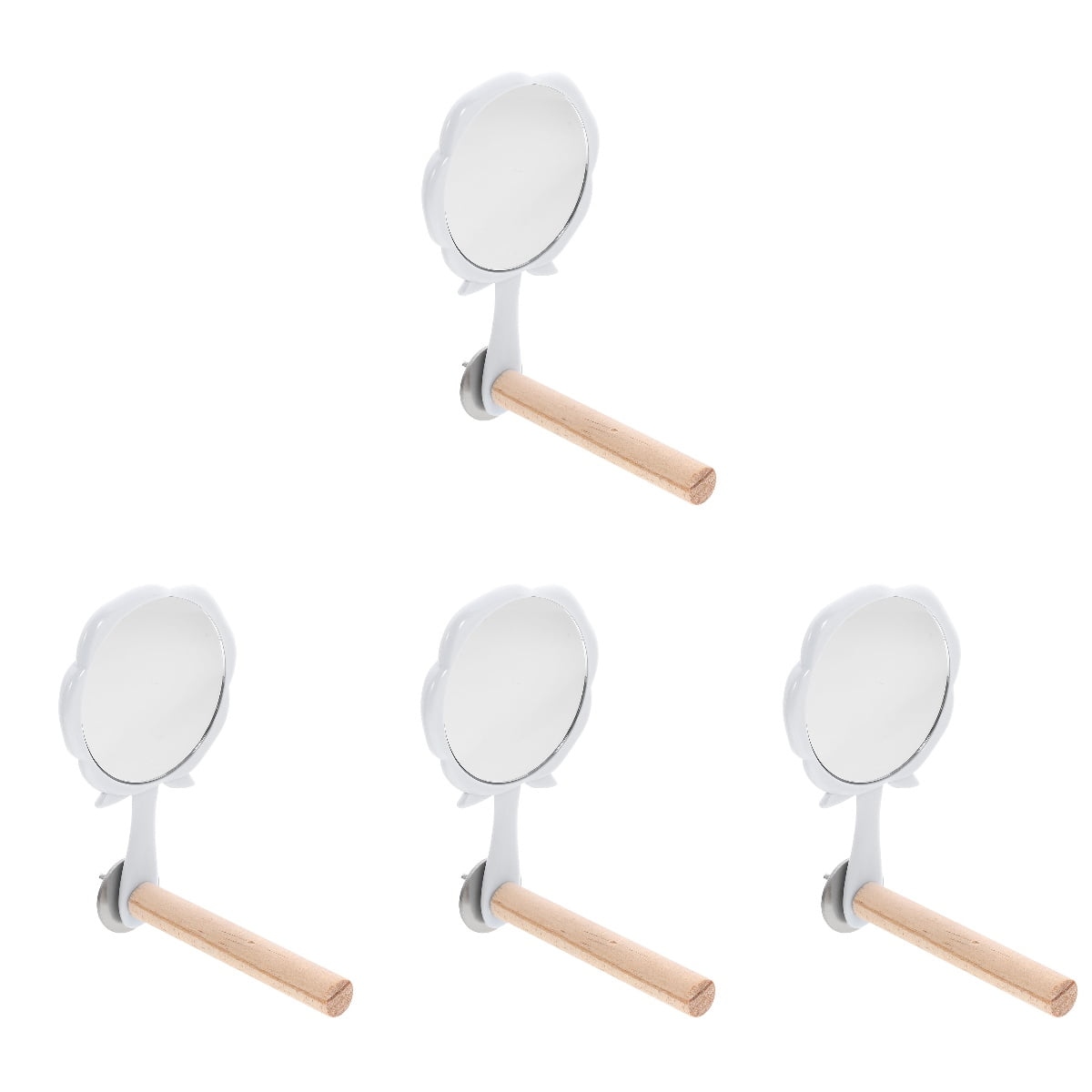 Delicate Bird Perch Parakeets Mirror Stand Toy 4 PCS Parrot Stick