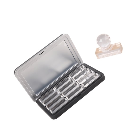 Delicate Black Empty Makeup Palette With Glasses Portable And Sturdy Makeup Holder For Travels