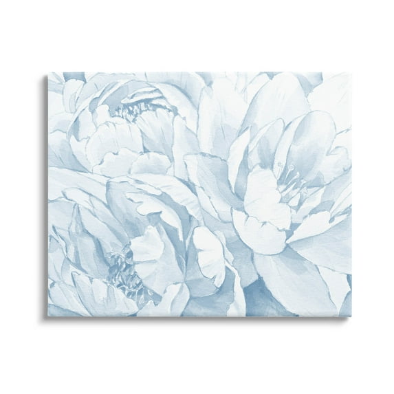 Delicate Blooming White Peonies Botanical & Floral Graphic Art Gallery Wrapped Canvas Print Wall Art