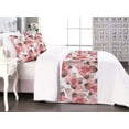 thumbnail image 1 of Delicate Blooms Bed Runner Set, Watercolor Illustrated Flowers Vintage with Neutral Leaves Art, Decorative Bedding Scarf & 2 Pillow Shams for Hotels Homes, Queen, Coral Dark Mauve White, by Ambesonne, 1 of 3