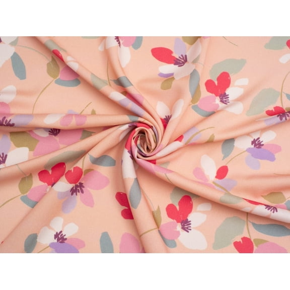 Delicate Blooms Viscose Challis Fabric Minerva Exclusive - per yard