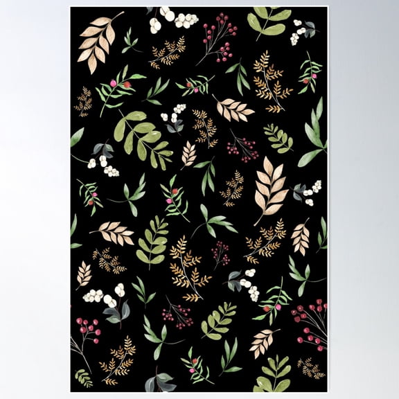 Delicate Botanical Surface Pattern Poster Wall Art, Modern Wall Decor For Living Room Bedroom, 8x12 UNFRAMED