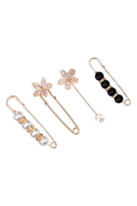 Delicate Brooch Set, 4 Pieces, Closing Tools