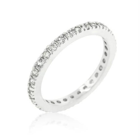 Delicate CZ Eternity Band, Size : 08
