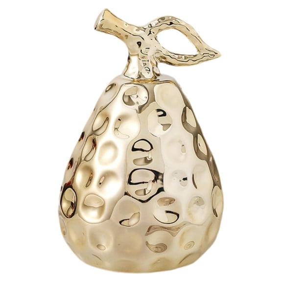 Delicate Ceramic Pear Sculpture Durable Decorative Fruit Art for Shelf or Desk