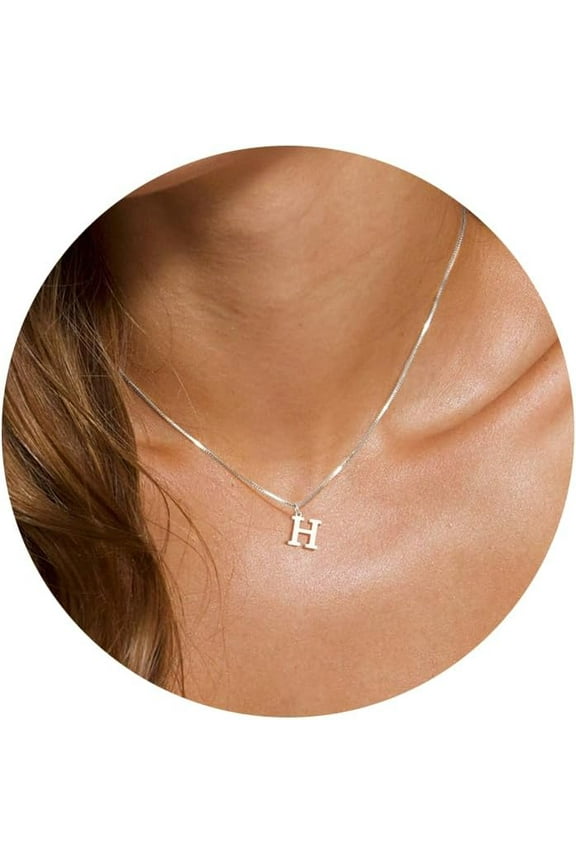 Delicate Charm Initial Necklace - Elegant 14K Gold/Silver Plated Monogram Pendant - Personalized A-Z Letter Choker - Minimalist Name Jewelry for Women
