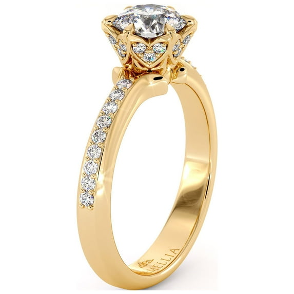 Delicate Classic Side Diamonds Engagement Ring