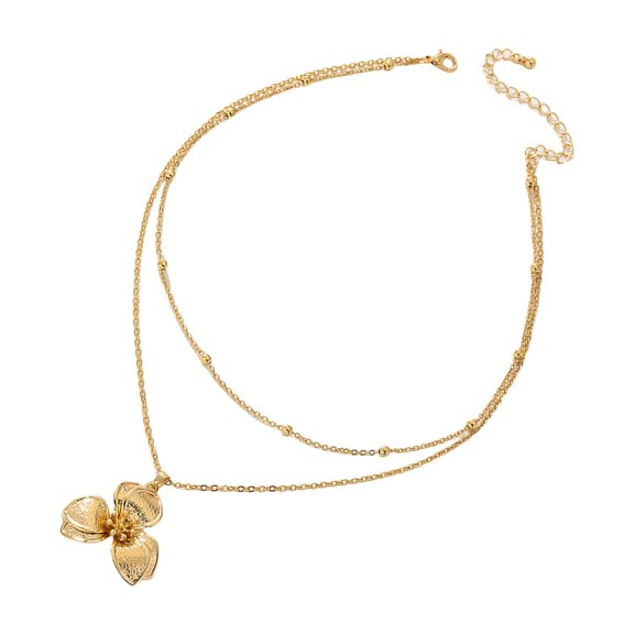 Delicate Crinkle Flower Pendant Necklace Multiple Chain Options Clavicle Chain Handmade Alloy Feminine Jewelry