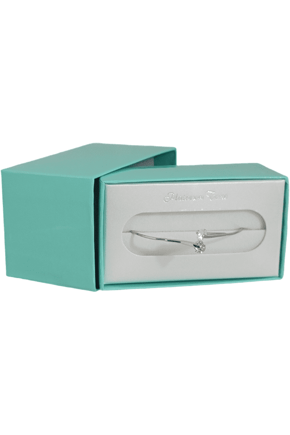 Delicate Crystal Studded Wire Wrap Cuff Bracelet Silver Tone Adult Women Female Gift Boxed