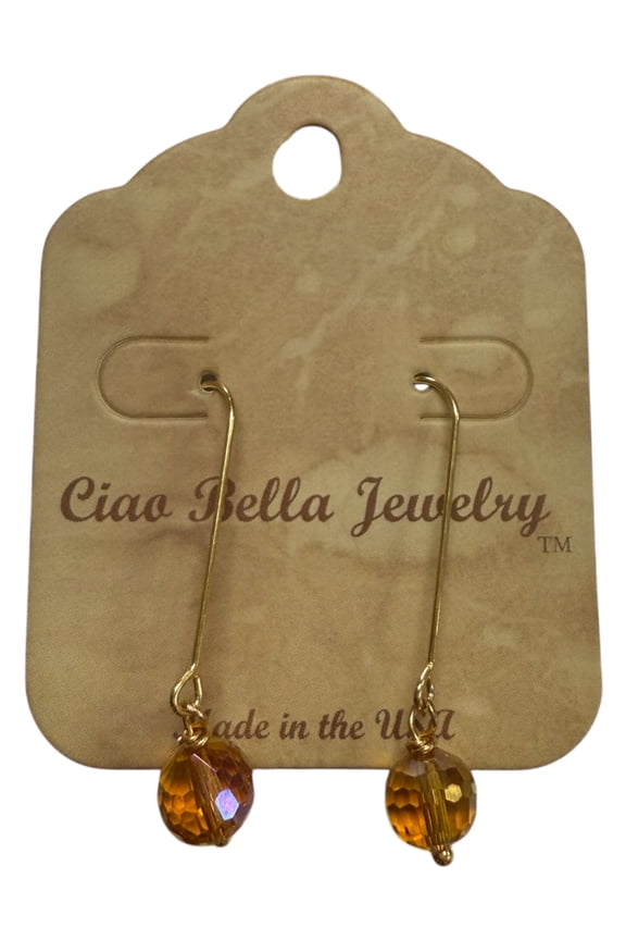 Delicate Crystal and Gemstone Drop Earrings on Gold-Plated Stainless Steel
