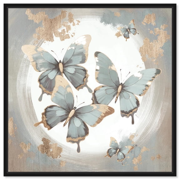 Delicate Dance Canvas Print Botanical Wall Art by Art Remedy, Black Frame, 16 x 16