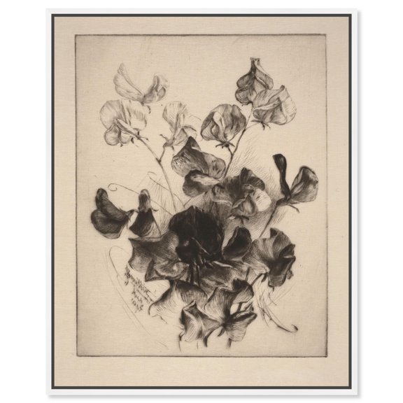 Delicate Darkness Canvas Print Vintage Art by Art Remedy, White Frame, 16 x 20