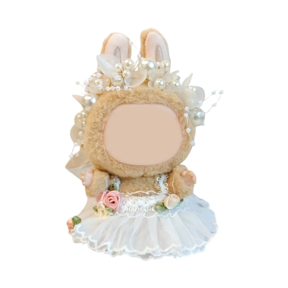 Delicate Doll Wedding Gown with Hairband For 1st-3rd Gen Sitting Doll