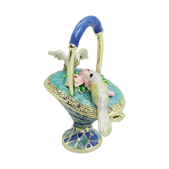 Delicate Enamel Hummingbird Decorative Box Safe Organizers For Kids Room Decors