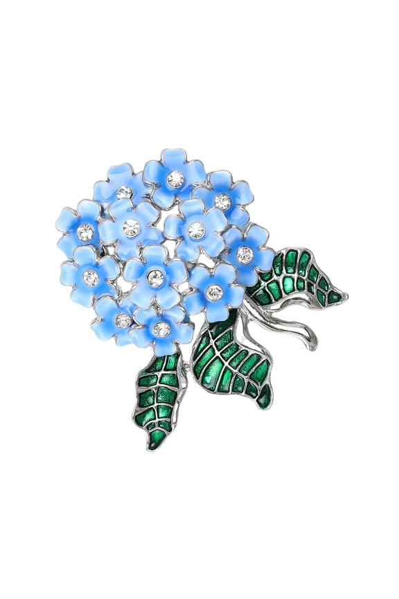 Delicate Enameled Flower Brooch Hydrangea Designs Women's Fashion Pin Alloy Accessory